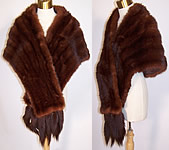 Vintage Fur Nakamura Ginza Tokyo Mink Tails Stole Shawl Wrap Cape