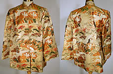 Vintage Maui Sportswear Hawaii Japanese Crane Gold Silk Lam&eacute; Obi Jacket 
