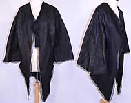 Victorian Civil War Antique Black Chantilly Lace Pagoda Sleeve Robe Coat 