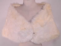 Vintage White Rabbit Fur Shrug Stole Shawl Winter Wrap Glam Evening Cape