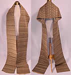 Antique Japanese Geisha Silk Damask Woven Brocade Kimono Obi Sash 