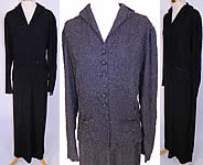 Vintage Black Silk Beaded Evening Dress Suit Jacket & Long Skirt