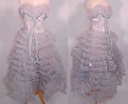 Vintage Baby Blue Ruffle Tulle Net Strapless Formal Cupcake Dress