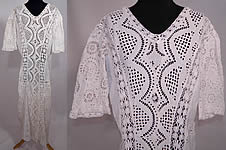 Edwardian White Cotton Batiste Eyelet Lace Large Size Graduation Tea Dress.