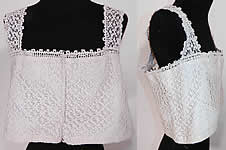 Edwardian White Cotton Crochet Lace Lingerie Camisole Top. 