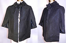 Victorian Antique Black Chantilly Lace Mourning Mantle Cape Dolman Capelet