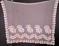 Antique Georgian Regency Blonde Lace Tambour Embroidery Bonnet Face Veil Fabric