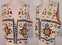 Vintage Antique Native American Indian Style Beaded Boho Hippie Vest 