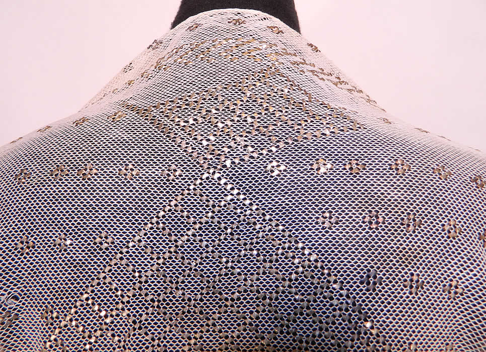Vintage Art Deco Egyptian Assuit White Net Diamond Design Silver Shawl Scarf. These shawls are also known as Tulle-bi-telli, Assuit, Asyut, Assyut, Assiut. Tulle-bi-telli translates roughly as "net with metal". 