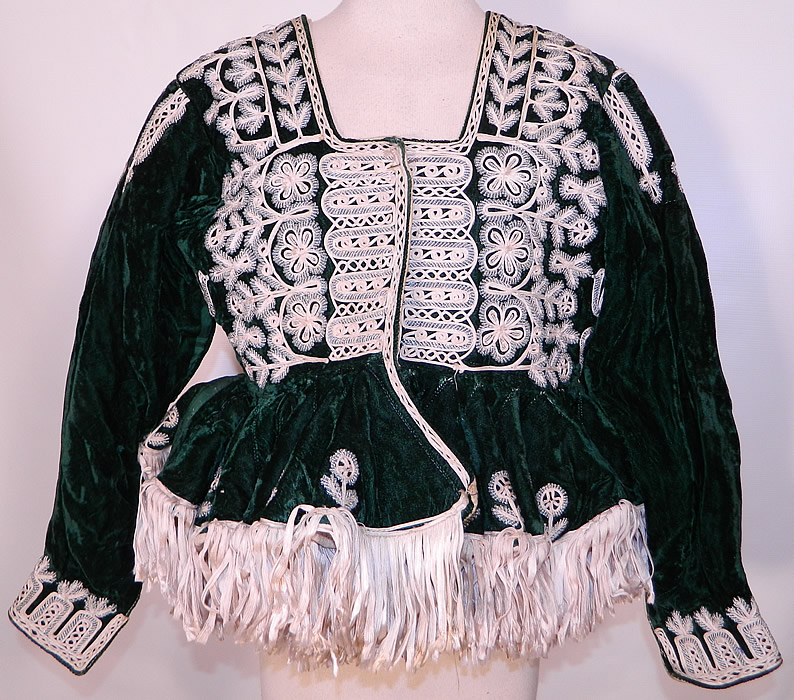 Antique Spanish Conquistador Bolivian Milkmaids Folk Costume Velvet Beaded JacketAntique Spanish Conquistador Bolivian Milkmaids Folk Costume Velvet Beaded Jacket. This vintage antique Spanish Conquistador Bolivian milkmaids folk costume velvet beaded jacket dates from the mid 19th century.