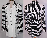 Vintage Cheap & Chic Moschino Black & White Zebra Print Suit Jacket Skirt