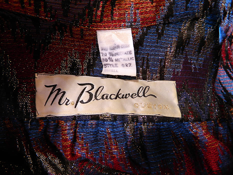 Vintage Mr. Blackwell Custom Missoni Style Striped Zigzag Lam&eacute; Suit Jacket & Skirt. There is a "Mr. Blackwell Custom"  designer label Size Small tag sewn inside. 