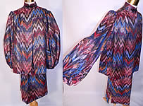 Vintage Mr. Blackwell Custom Missoni Style Striped Zigzag Lam&eacute; Suit Jacket & Skirt