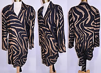 Vintage Norma Kamali Gold Lam&eacute; Tiger Stripe Print Wrap Dress Neiman Marcus
