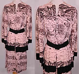 Vintage Miss Hollywood Jr Filmland Creation Western Novelty Print Rayon Dress Belted Suit