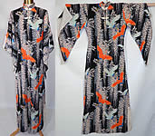 Vintage  Lauhala Hawaiian Cranes Print Rayon Pake MuuMuu Dress