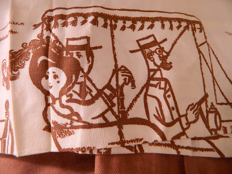 Vintage Joe Barry Model T Car Cat Novelty Print Linen Summer Sun Dress
The dress measures 38 inches long, with 36 inch hips, a 24 inch waist and 36 inch bust. It is in good condition, with only a few small faint yellow stains on the skirt which are difficult to see. This is truly a wonderful piece of wearable art! 