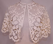 Victorian Antique  Applique Cream Net Battenburg Tape Lace  Pelerine Shawl Collar Cape 