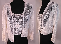 Edwardian White Irish Crochet Lace Middy Shirt Blouse
