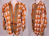 Vintage Pashtun Pakistan Swat Valley Embroidered Textile Tucks Gathering Coat

