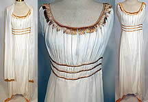 Vintage John Norman Lord & Taylor White Chiffon Grecian Goddess Gown

