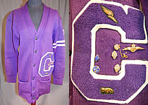 1940s Vintage Albion Knitting Mills Award Sportswear Letterman School Sweater 
