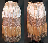 Vintage Pink Silk Gold Lam&eacute; Lame Lace Floral Flapper Skirt Dress Fabric
