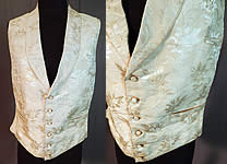 Victorian Gentleman&rsquo;s White Silk Damask Floral Brocade Wedding Waistcoat Vest
