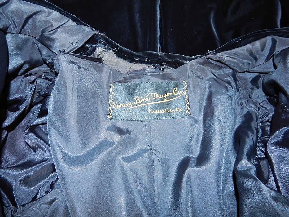 Vintage Emery Bird Thayer Co Black Velvet Long Evening Jacket Opera Coat
The coat measures 52 inches long, with a 30 inch waist, 38 inch bust, 23 inch long sleeve and 14 inch back between the top shoulders. It is in good condition, with only a few small crush marks on the velvet fabric which has not been steamed. This is truly a wonderful piece of wearable art! 
