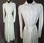 Domestic Wrapper Label Victorian Black & White Cotton Calico Print Workwear Dress
