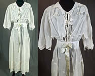 Edwardian White Cotton Batiste Embroidered Eyelet Butterfly Lace Dress
