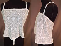 Vintage Edwardian Tambour Embroidery Net Lace Camisole Bra Bandeau Top

