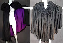 Antique Bueckeburg German Folk Costume Black Large Ruffle Collar Cloak Cape