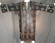 Vintage Art Deco Egyptian Assuit Shawl Black Net Silver Studded Kaftan Dress
