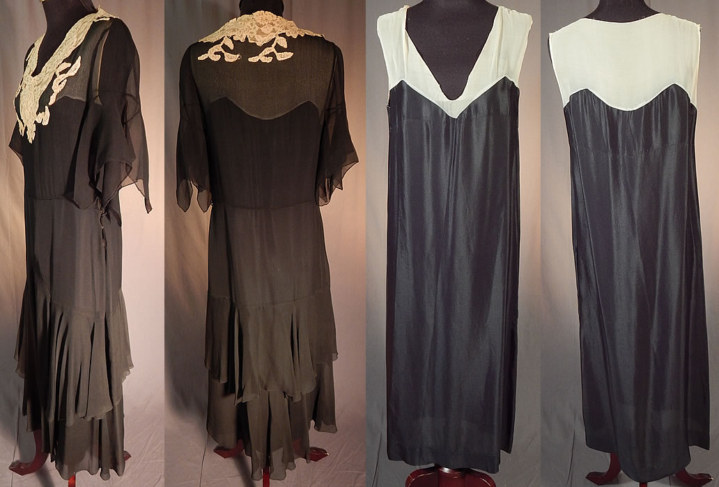 Vintage Black Silk Chiffon Cream Lace Handkerchief Sleeve Bias Cut Dress Slip
The dress measures 48 inches long, with a 30 inch waist and 34 inch bust. Included is the original black silk slip dress, sleeveless with a sheer white silk top and measures 45 inches long, with a 34 inch waist and 34 inch bust. 