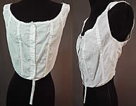 Vintage Edwardian White Cotton Camisole Corset Cover Stays Boning Bra Top
