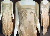 Vintage Art Deco Turkish Tel-Kirma Assuit Cream Silk Silver Stud Shawl Scarf
