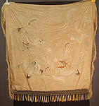 Antique Chinese Dragon Pongee Raw Silk Embroidery Fringe Shawl Tablecloth Tapestry
