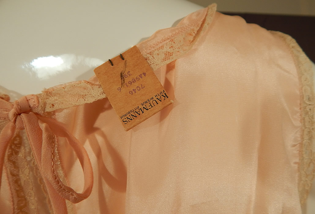 Vintage Love Joy Twin Weaves Pink Silk Lace Lingerie Palazzo Pant Pajama Jumpsuit
There is a "Love Joy" size 17 label and "Genuine Twin Weaves" label sewn inside. 