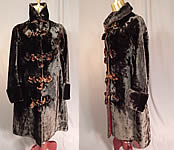 Victorian Womens Vintage Plush Velvet Beaver Fur Winter Coat Jacket
