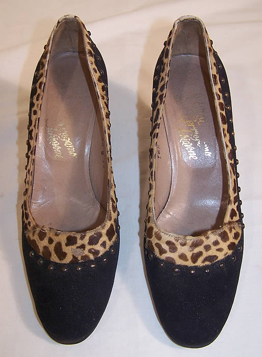 Rosina Ferragamo Schiavone Spotted Fur Pumps  Front view.