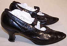 Edwardian Bronze Beaded Button Strap Shoes.