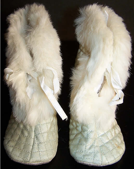 Edwardian Baby Blue Quilted Carriage Boots