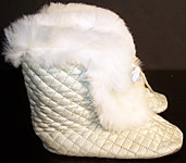 Edwardian Baby Blue Quilted Fur Carriage Boots.