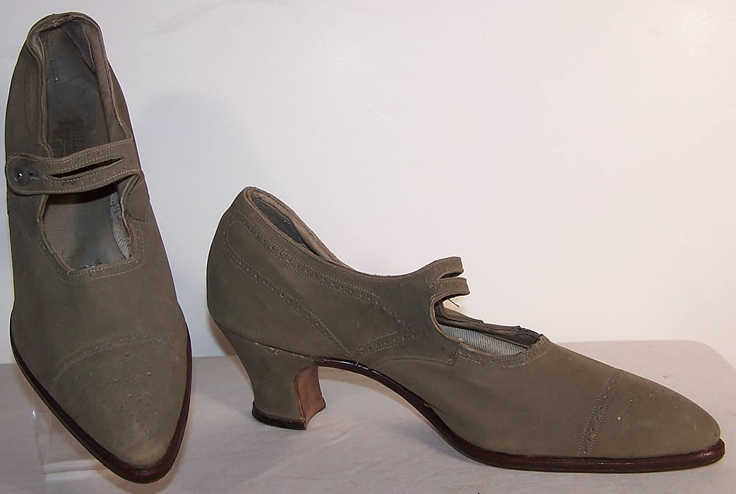 Friedman's NY Unworn Gray Suede Mary Jane Shoes