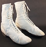 Victorian White Canvas High Top Child's Cycling Sport Boots