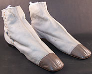 Victorian Gray Wool Straight Sole Dainty Ankle Half Boots