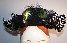 Edwardian Polka Dot Metal Wire Sequin London Crown Hat