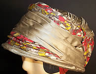 Art Deco Gray Silk Silver Lam&eacute; Flapper Cloche Hat