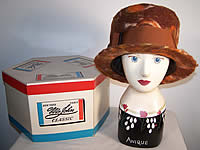 Unworn Mr. John Brown Wool Mod Print Top Hat & Box
